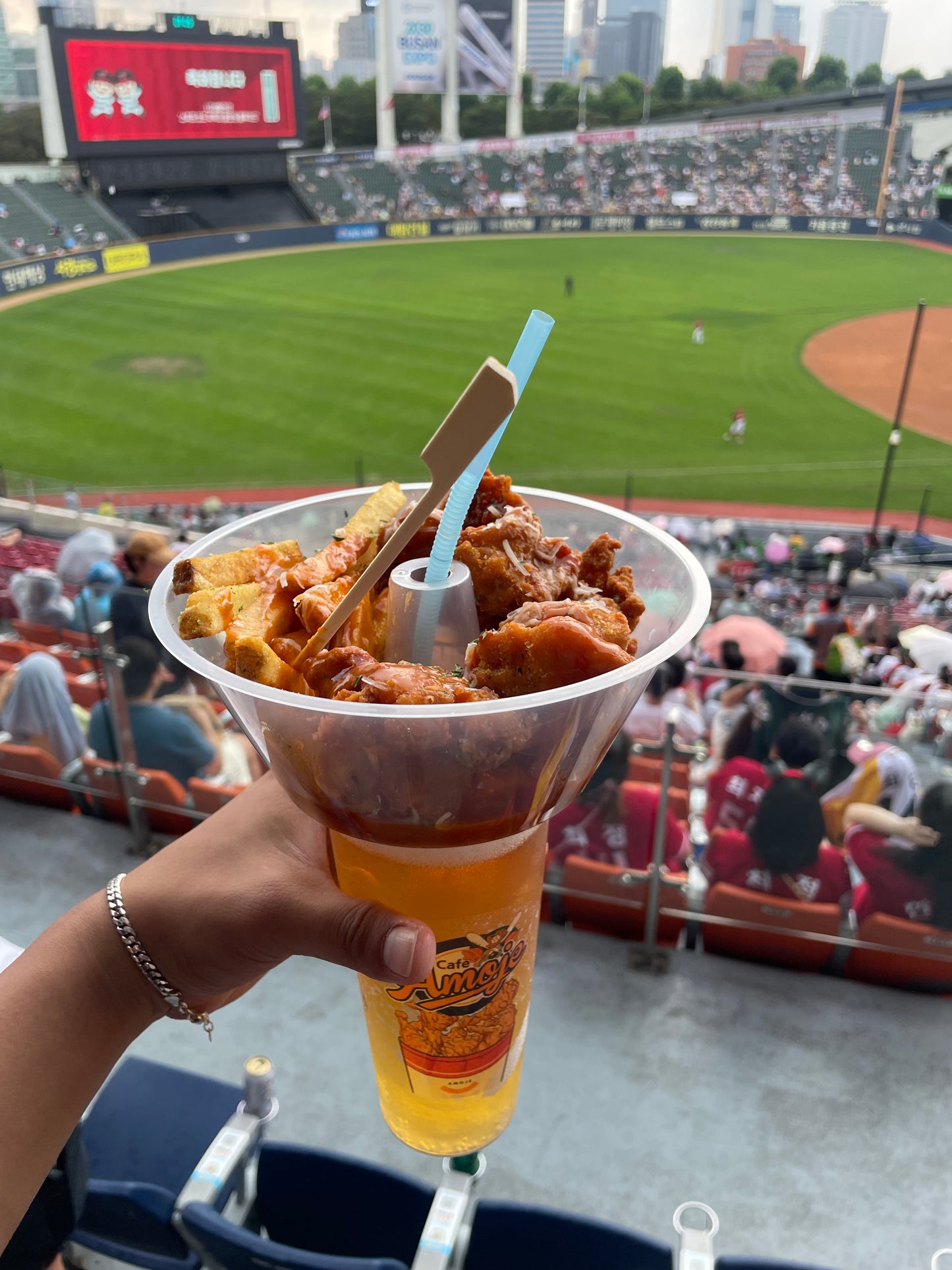 Watching baseball game in Seoul & local food experience